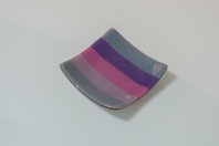 5x5 dish of opaque purple and grey stripes
