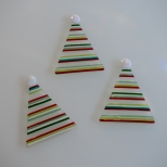 Holiday striped tree ornaments